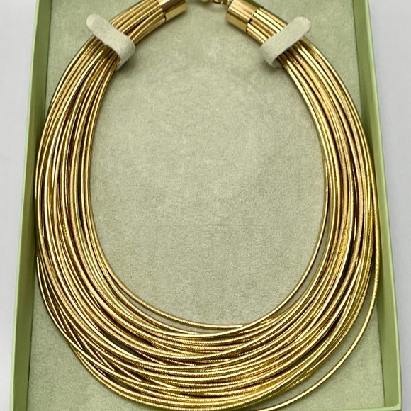 ❤️NEW❤️ 14K ITALIAN GOLD 36 Strands Necklace Oro Mesh Weave Silicone Wrapped - Picture 8 of 11